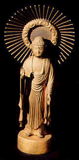 The Buddha performing the Semmui-Segan Mudras